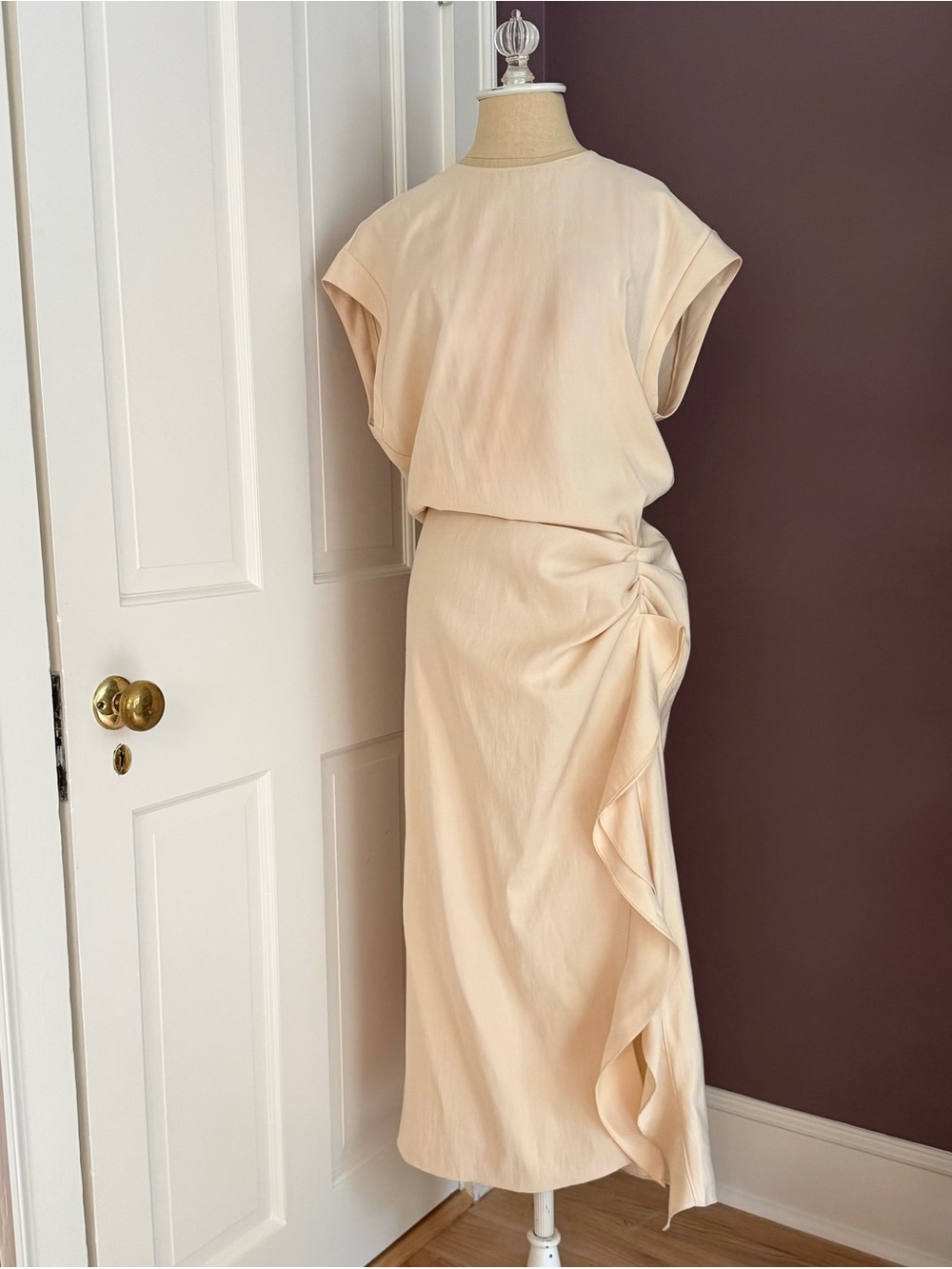 Zara Cream Midi Dress NWT